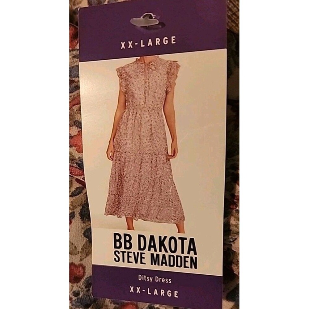 New BB Dakota Summer Dress XXL Floral Maxi Lined NWT Ruffle Chiffon Cottagecore